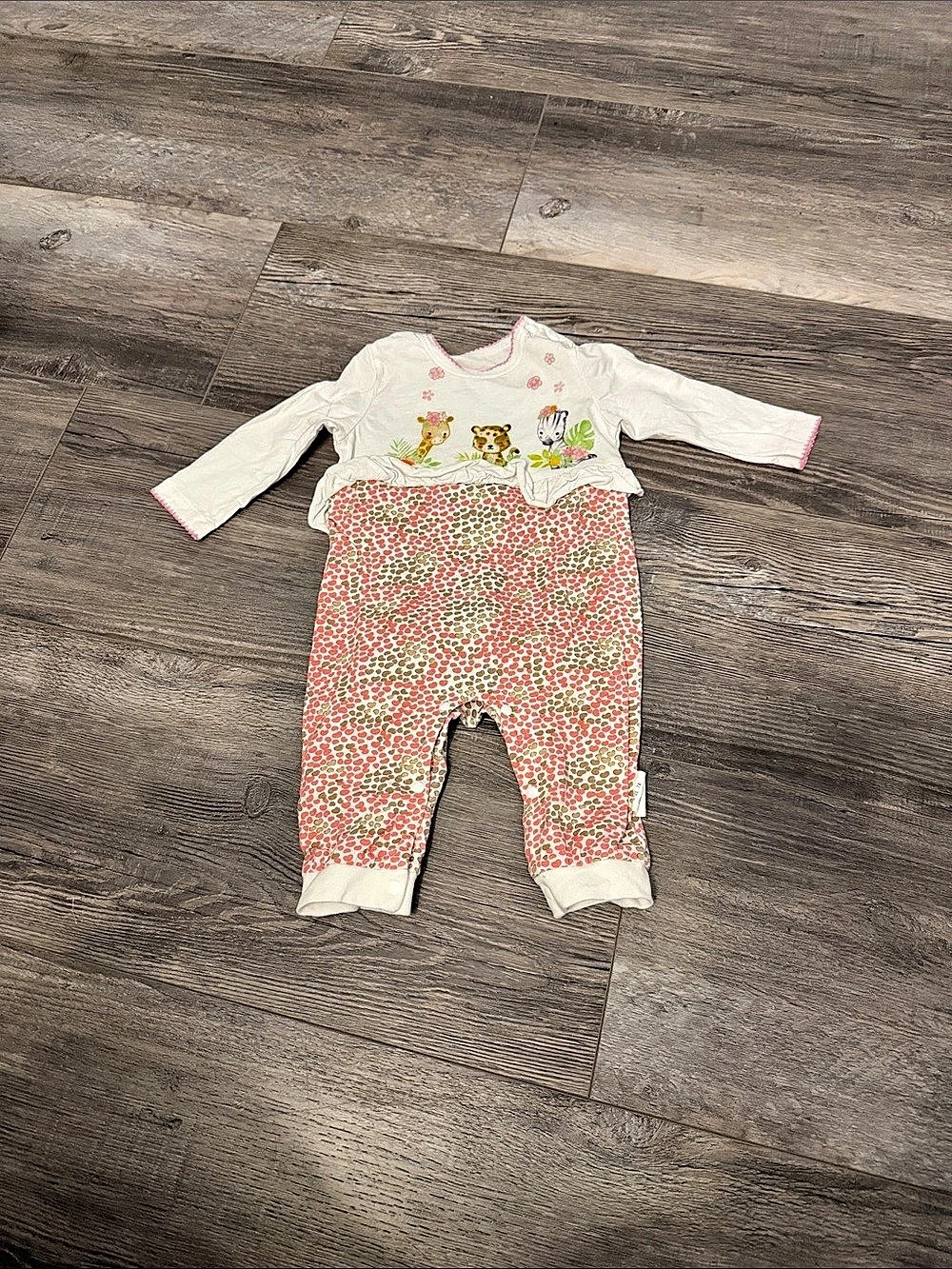 Baby Pink & White Cotton Footie